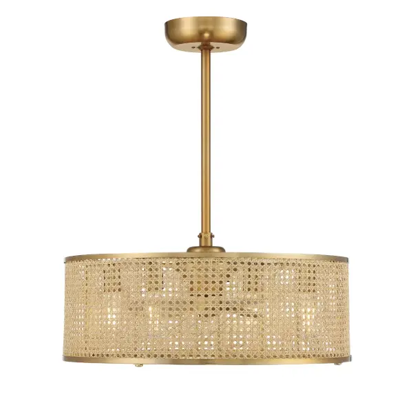 Astoria 4-Light Fan D'lier in Warm Brass - alternate view