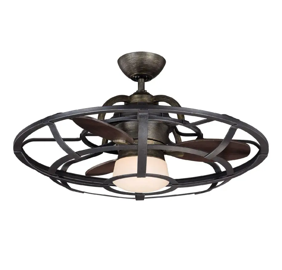 Alsace LED Fan D'Lier in Reclaimed Wood - Image 1
