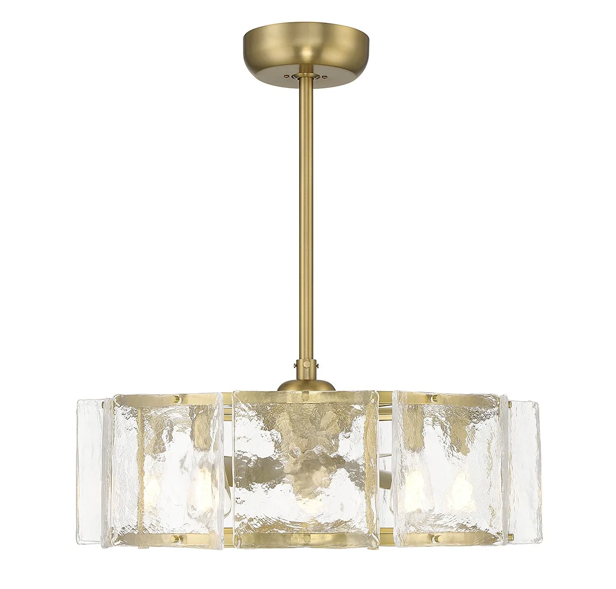 Genry LED Fan D'Lier in Warm Brass