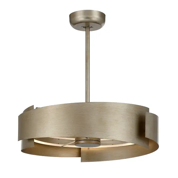 Amiena LED Fan D'Lier in Silver Patina