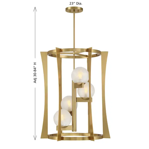 Darien 4-Light Pendant in Warm Brass - Image 7
