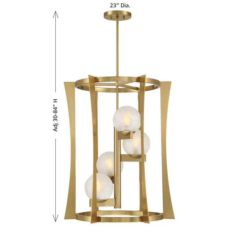 Darien 4-Light Pendant in Warm Brass - Image 7