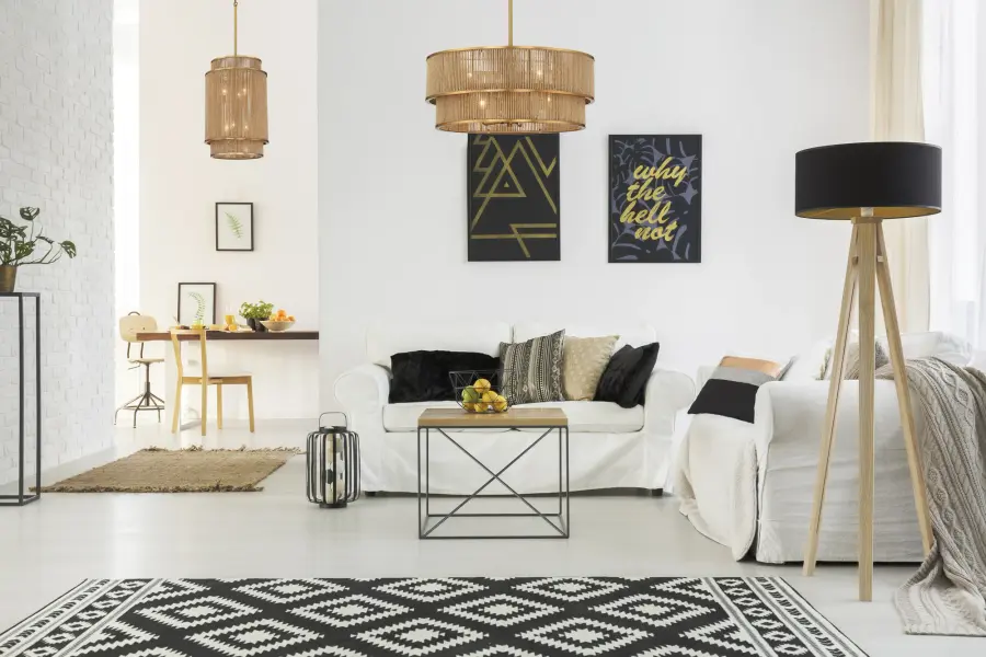 Ashburn 6-Light Pendant in Warm Brass and Rope - Image 5