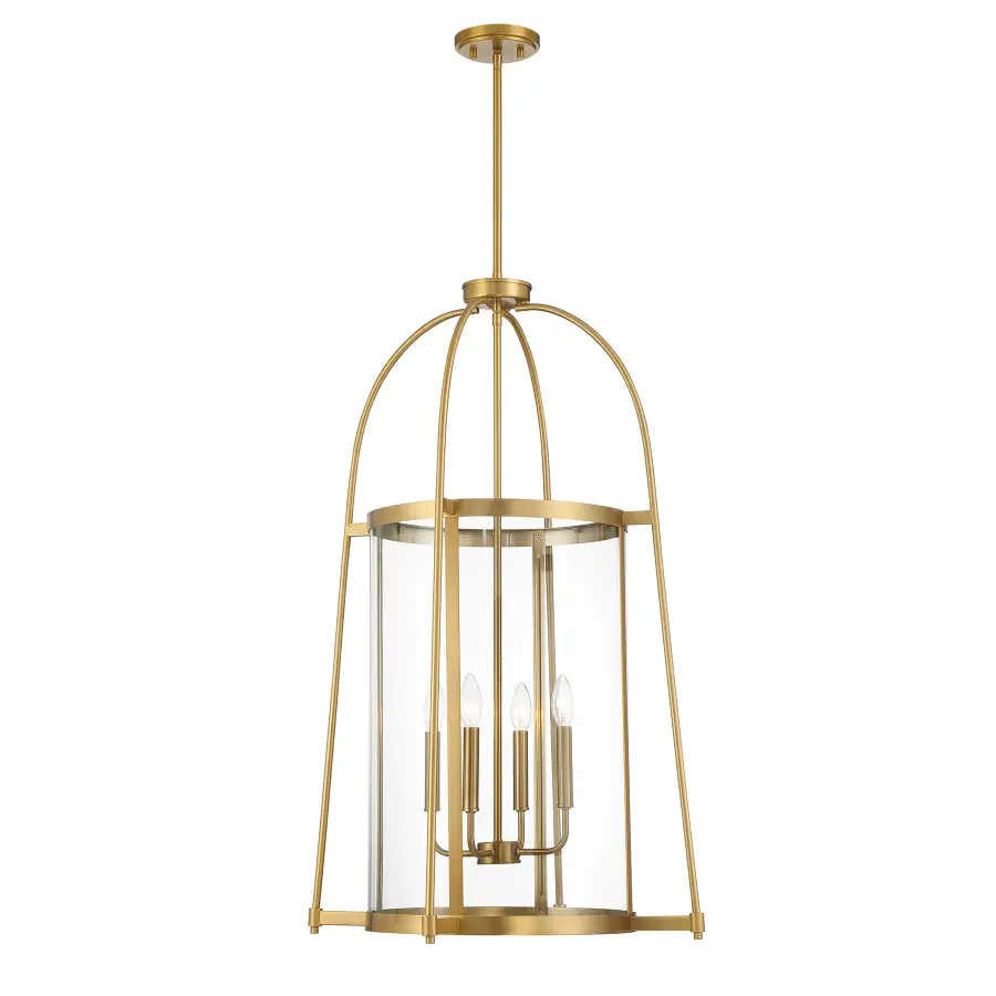 Rosedale Four Light Pendant in Warm Brass - Image 1