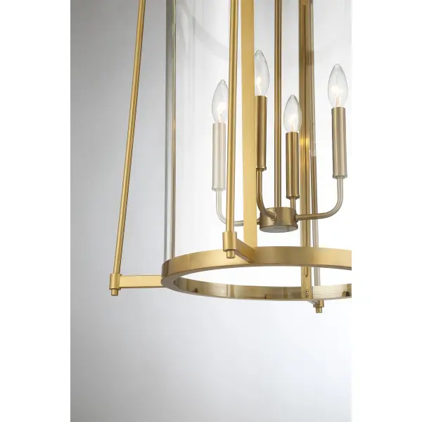 Rosedale Four Light Pendant in Warm Brass - Image 6