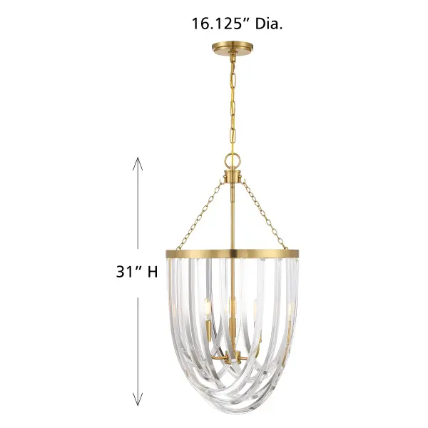 Jennings 3-Light Pendant in Warm Brass - Image 8