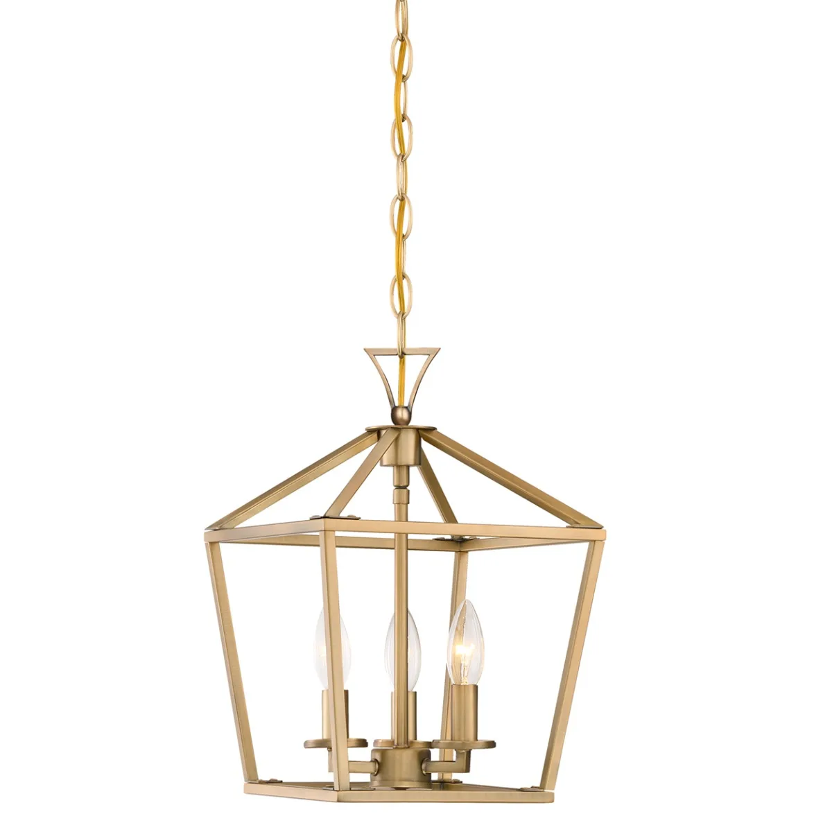 Townsend Three Light Pendant in Warm Brass
