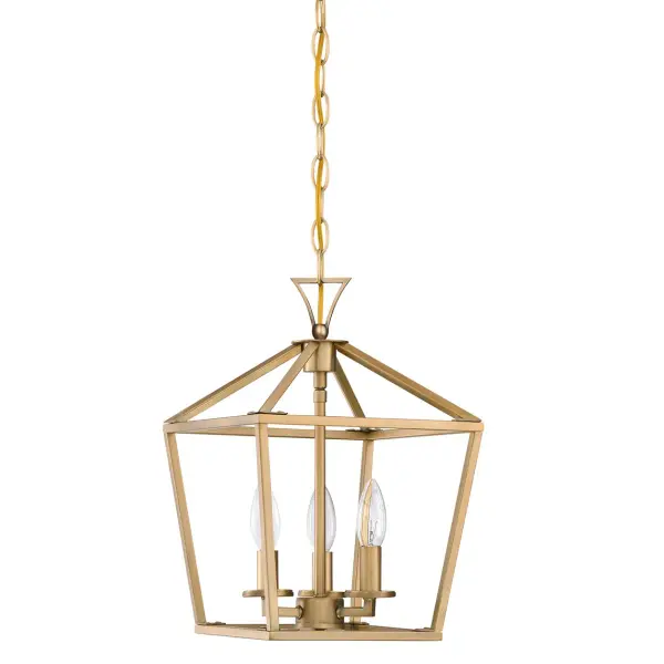 Townsend Three Light Pendant in Warm Brass - Image 2