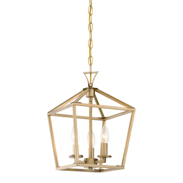Townsend Three Light Pendant in Warm Brass - Image 3