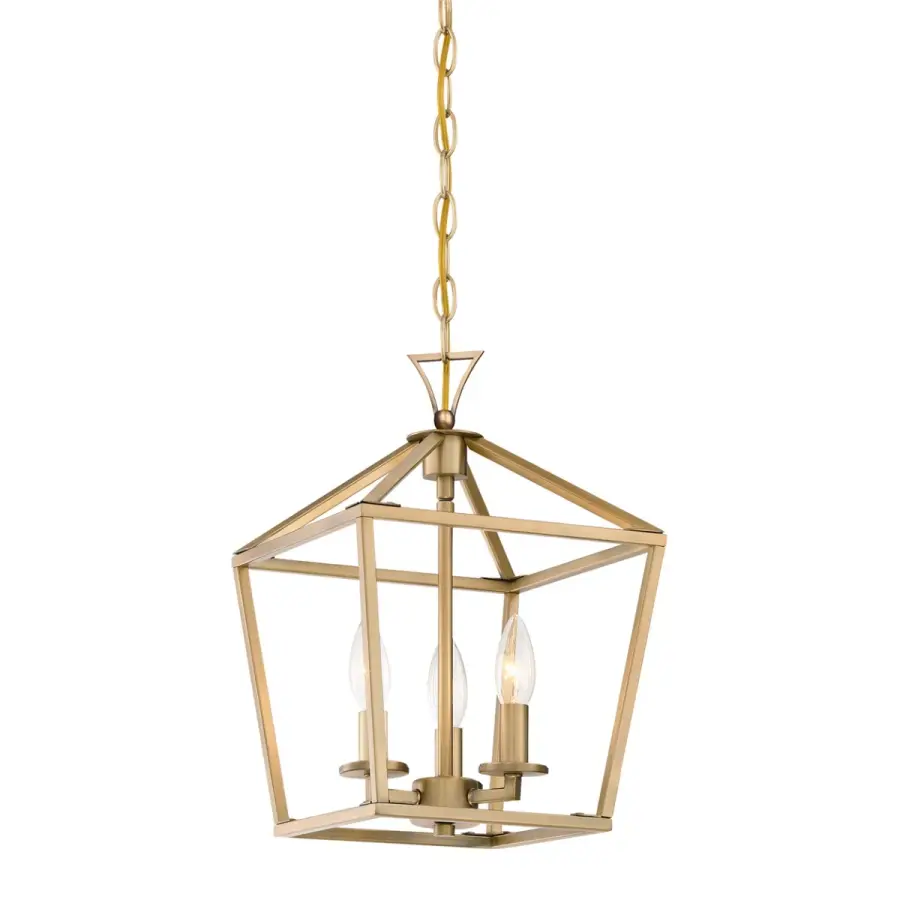Townsend Three Light Pendant in Warm Brass - Image 3