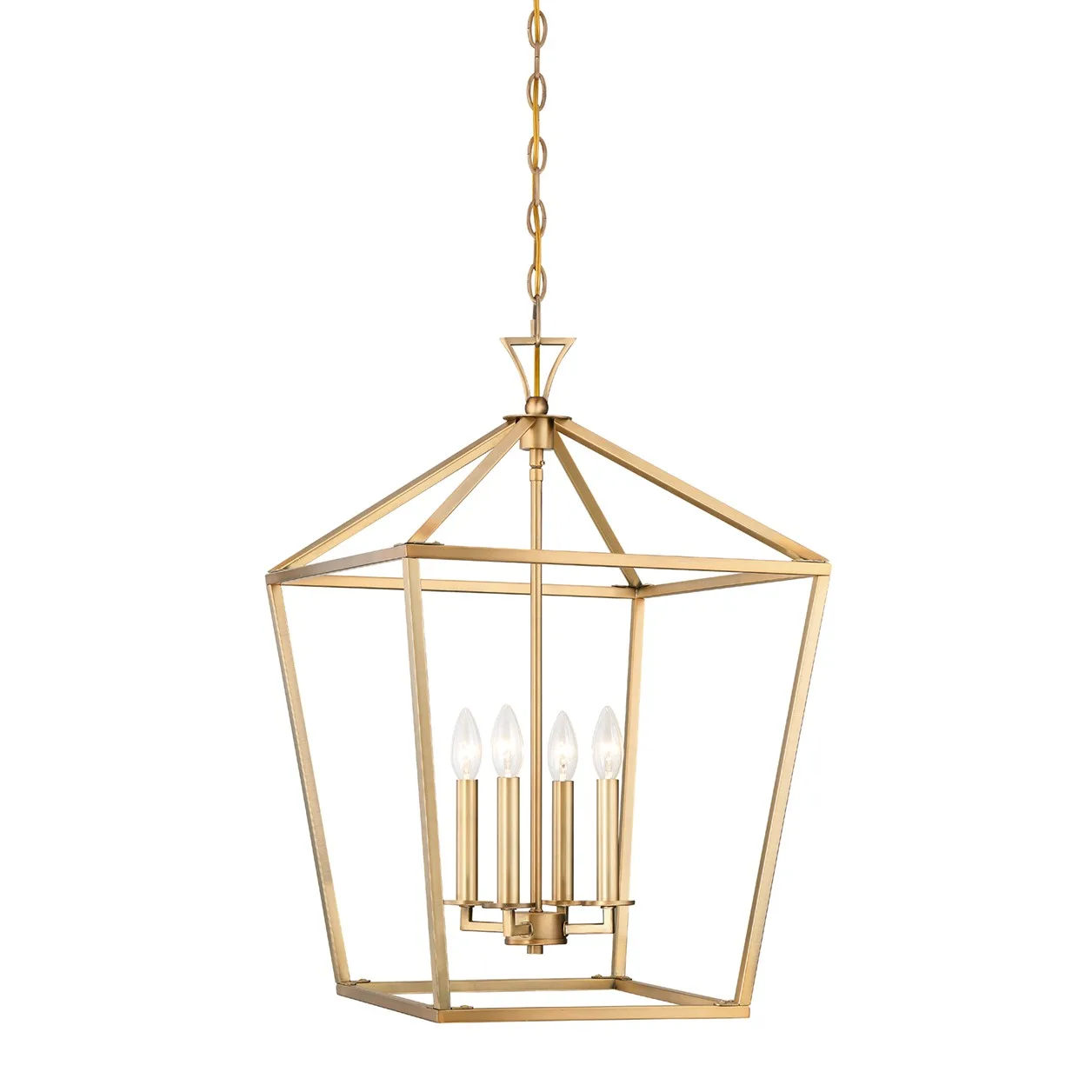 Townsend Four Light Pendant in Warm Brass