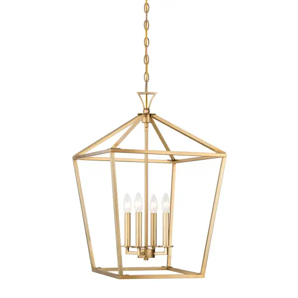 Townsend Four Light Pendant in Warm Brass - Image 1