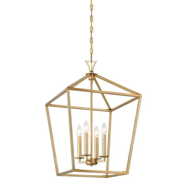 Townsend Four Light Pendant in Warm Brass - Image 3