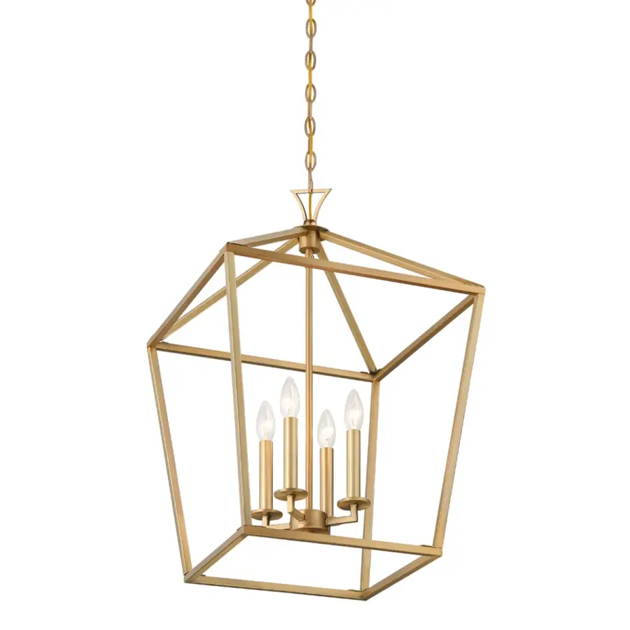Townsend Four Light Pendant in Warm Brass - Image 4