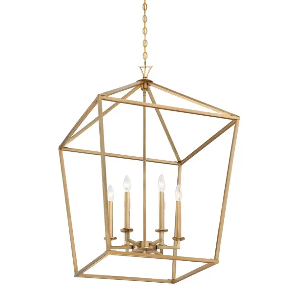Townsend Six Light Pendant in Warm Brass - Image 4