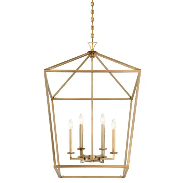 Townsend Six Light Pendant in Warm Brass - Image 5