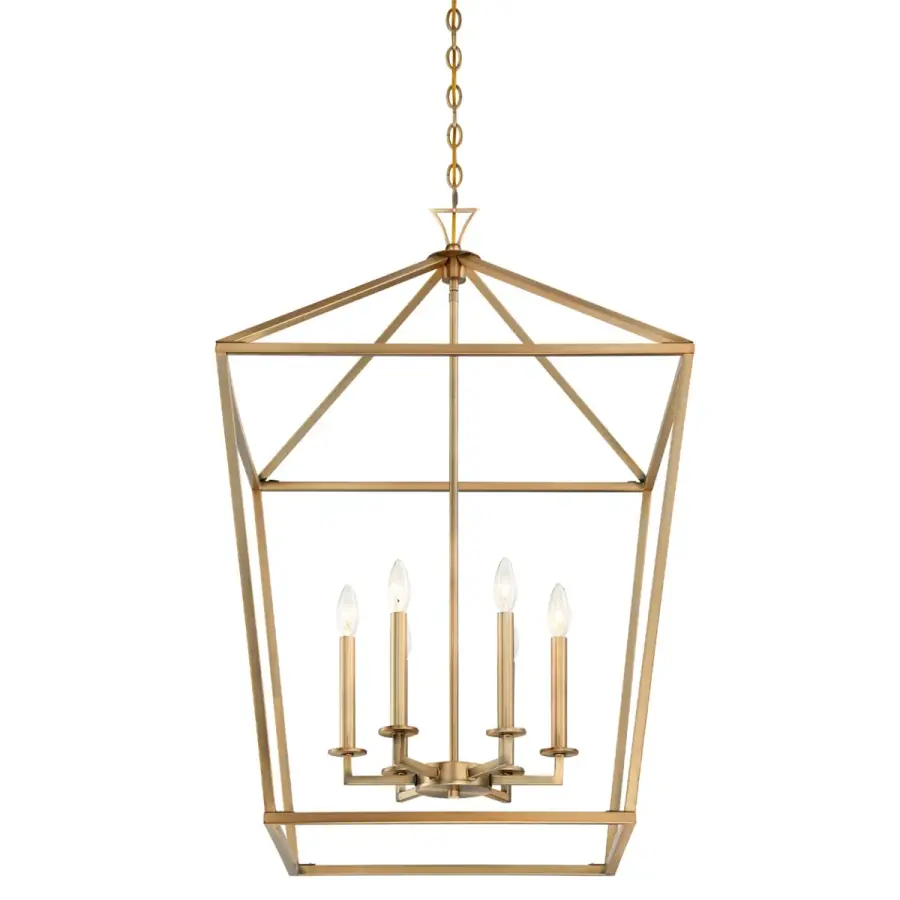 Townsend Six Light Pendant in Warm Brass - Image 5