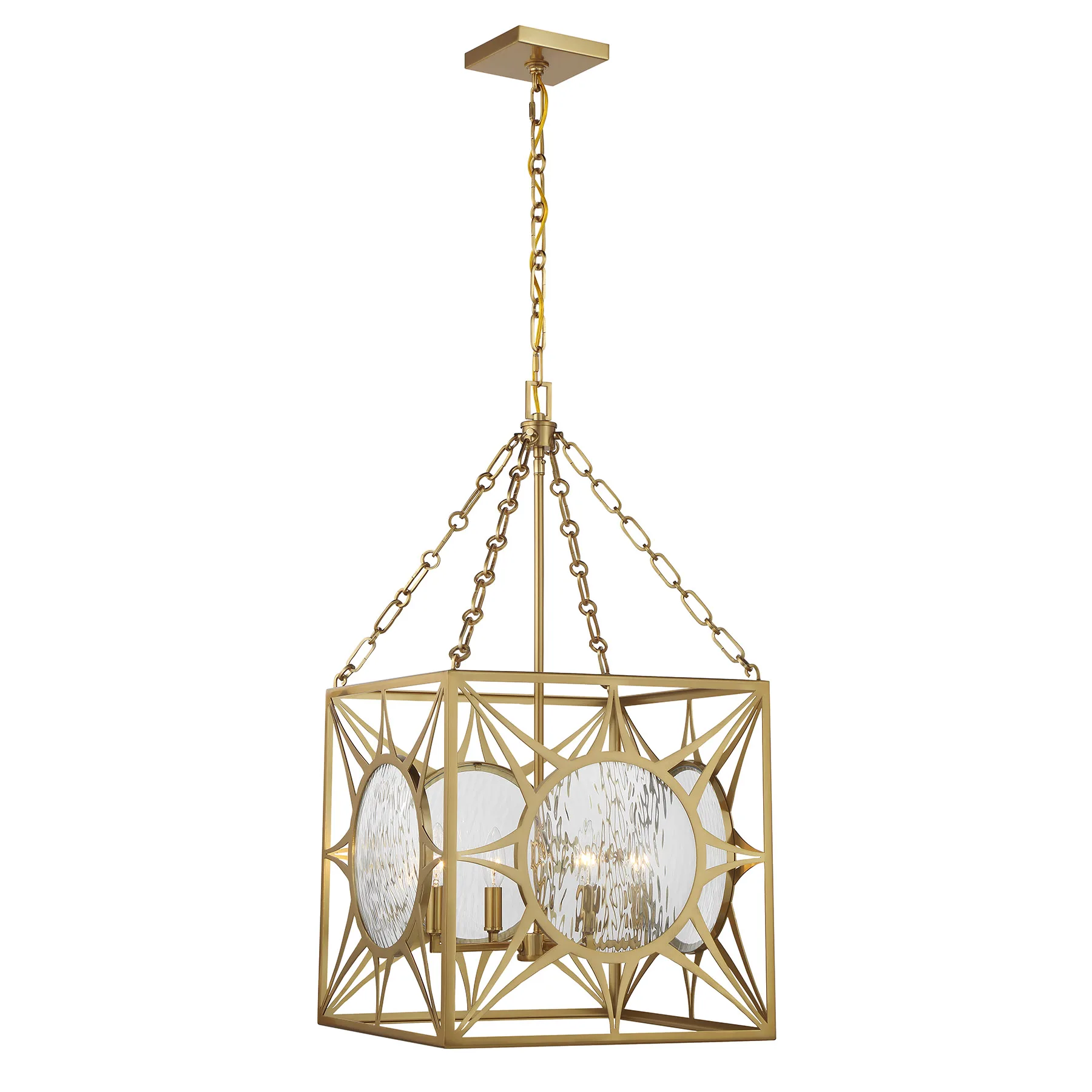 Balfour Four Light Pendant in Warm Brass