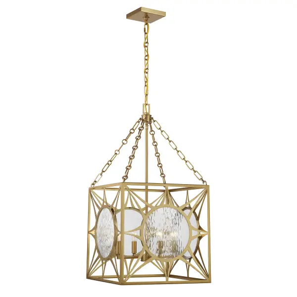 Balfour Four Light Pendant in Warm Brass - Image 1