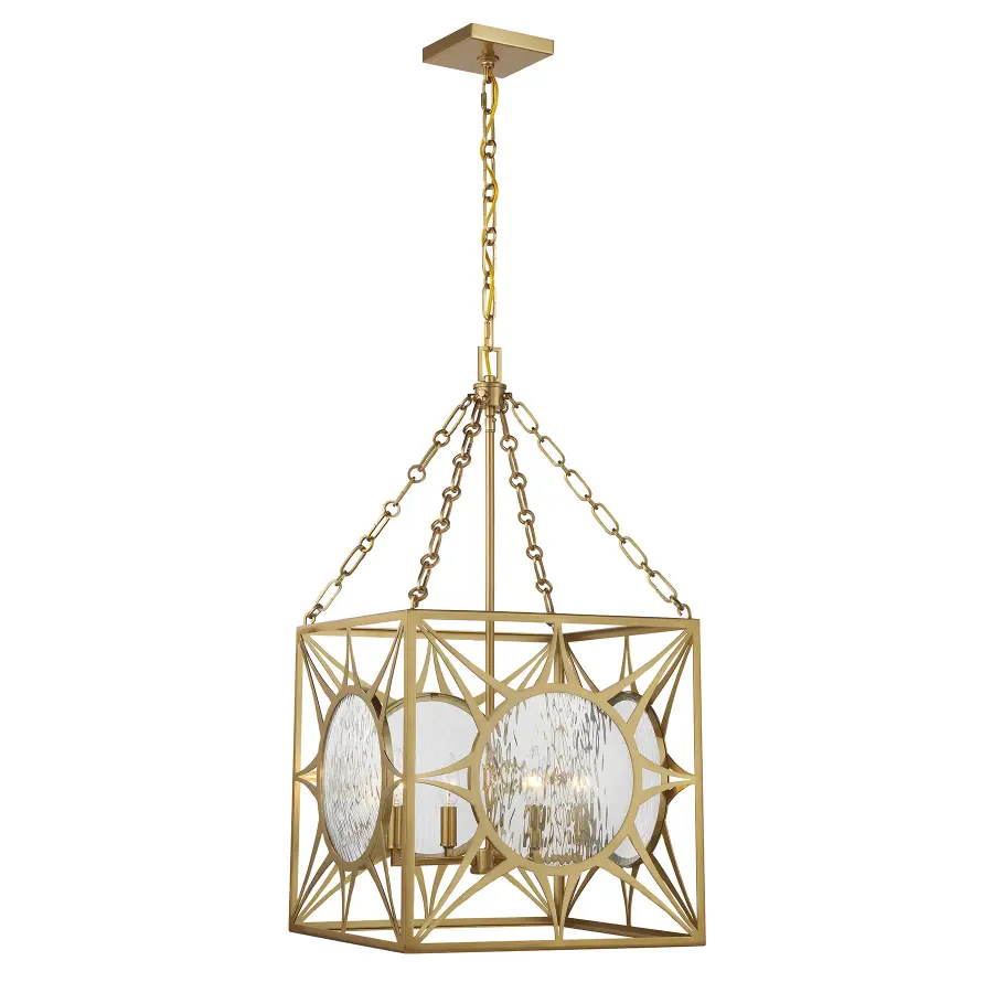 Balfour Four Light Pendant in Warm Brass - Image 1