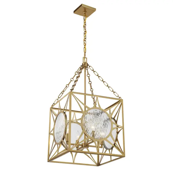 Balfour Four Light Pendant in Warm Brass - Image 3