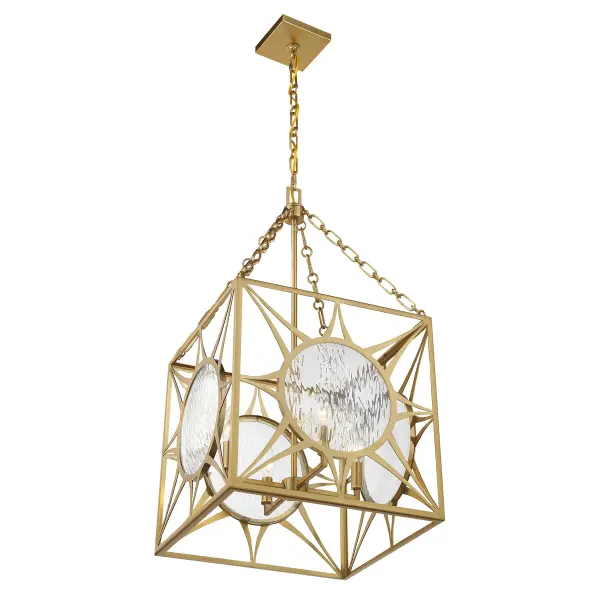 Balfour Four Light Pendant in Warm Brass - Image 4