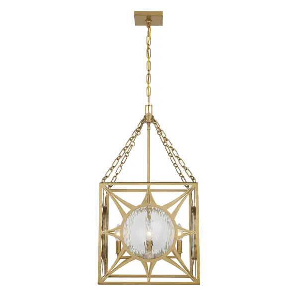 Balfour Four Light Pendant in Warm Brass - Image 5