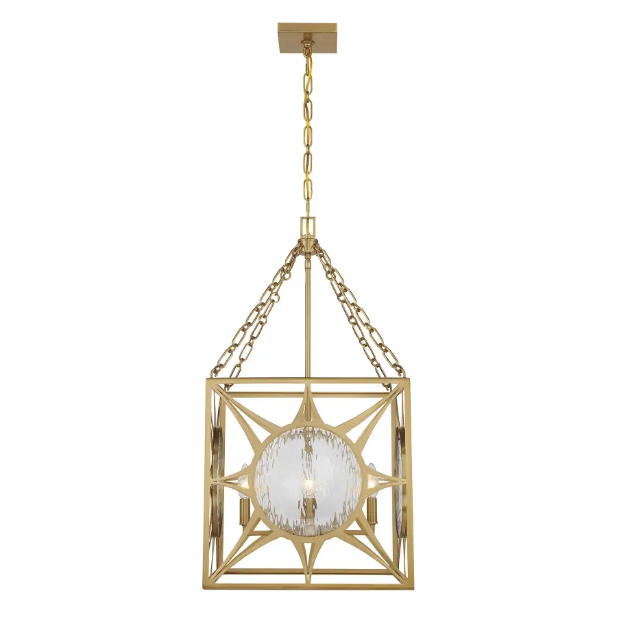 Balfour Four Light Pendant in Warm Brass - Image 5