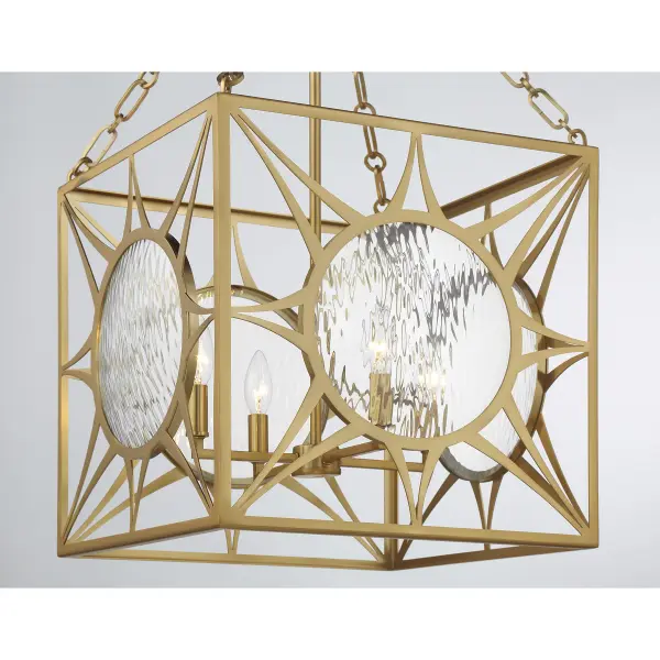 Balfour Four Light Pendant in Warm Brass - Image 7