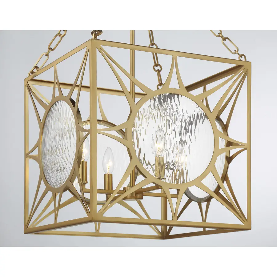 Balfour Four Light Pendant in Warm Brass - Image 7