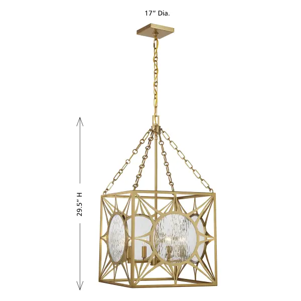 Balfour Four Light Pendant in Warm Brass - Image 8