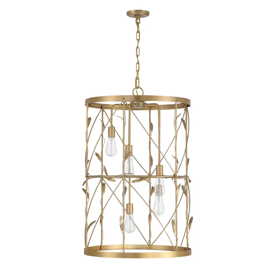Lexington Five Light Pendant in Burnished Brass - Image 2