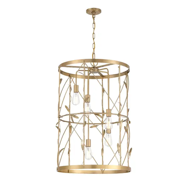 Lexington Five Light Pendant in Burnished Brass - Image 3