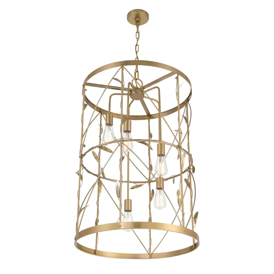 Lexington Five Light Pendant in Burnished Brass - Image 4