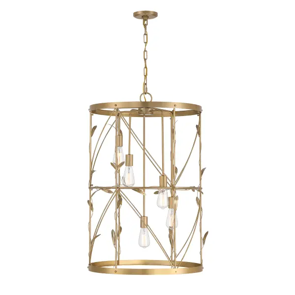 Lexington Five Light Pendant in Burnished Brass - Image 5
