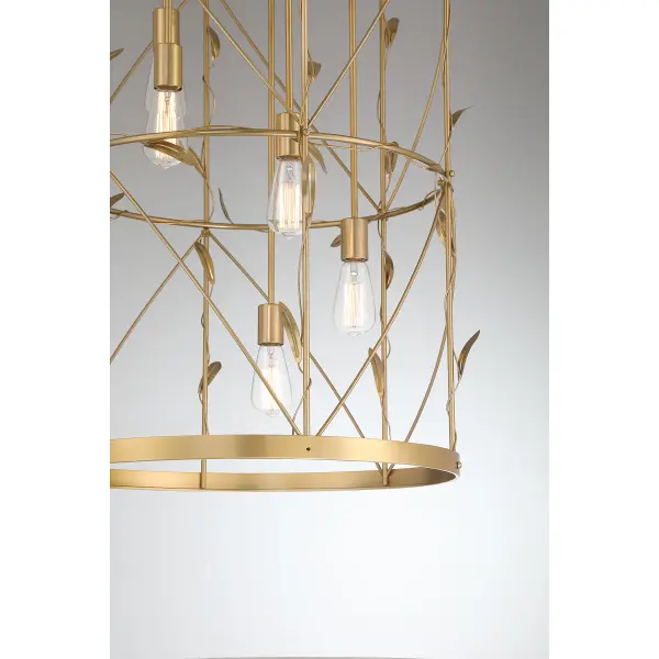 Lexington Five Light Pendant in Burnished Brass - Image 6
