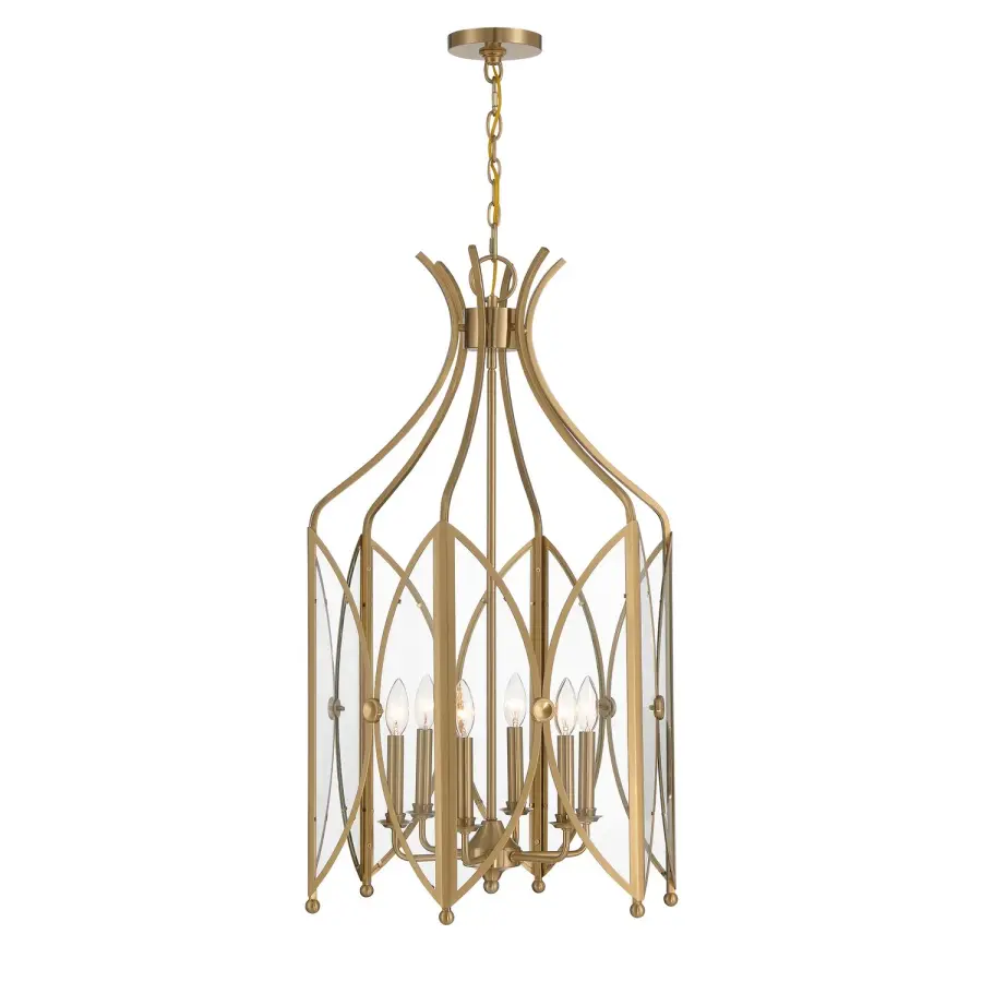 Enclave Six Light Pendant in Noble Brass - Image 1