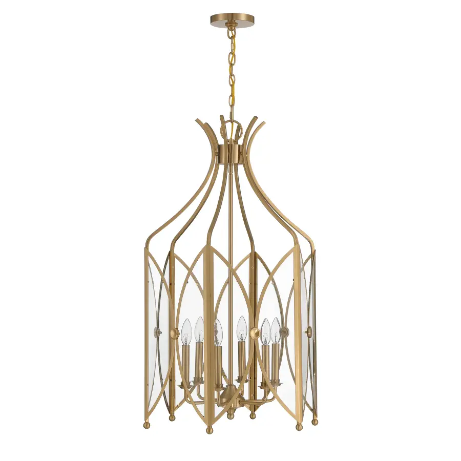 Enclave Six Light Pendant in Noble Brass - Image 2