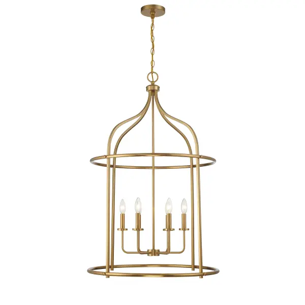 Brookstone Six Light Pendant in Warm Brass - Image 3
