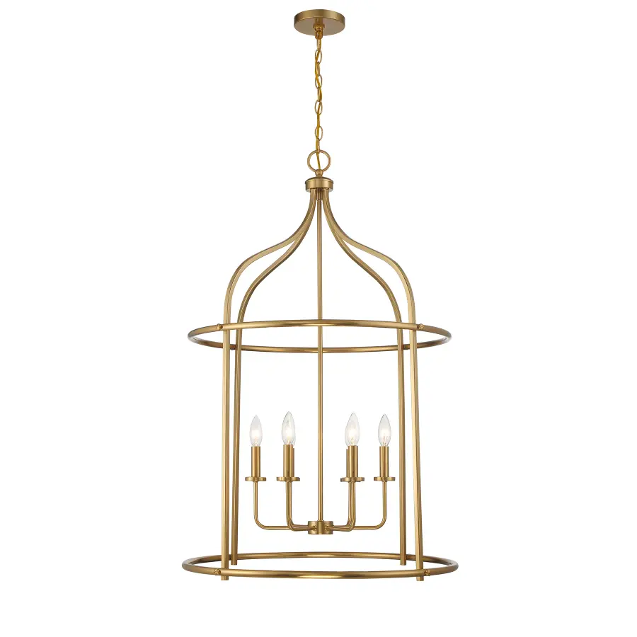 Brookstone Six Light Pendant in Warm Brass - Image 3