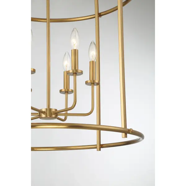 Brookstone Six Light Pendant in Warm Brass - Image 6