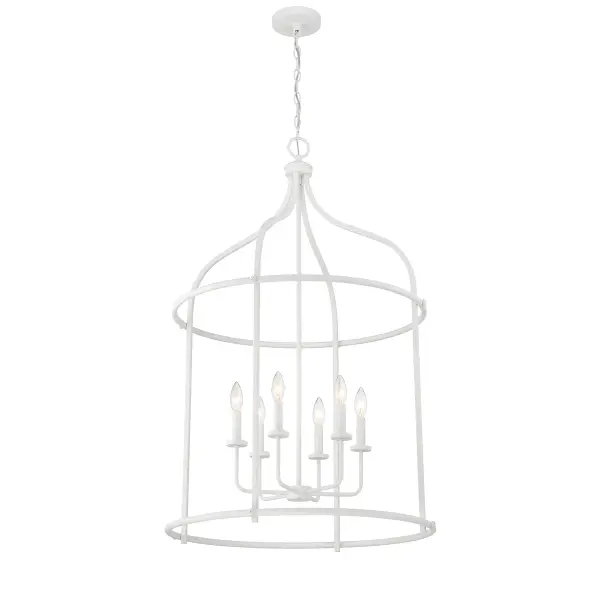 Brookstone Six Light Pendant in Bisque White - Image 4