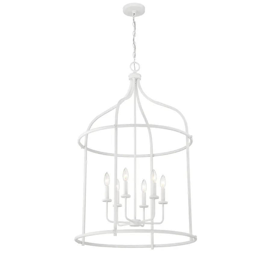 Brookstone Six Light Pendant in Bisque White - Image 4