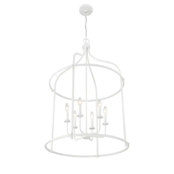 Brookstone Six Light Pendant in Bisque White - Image 5