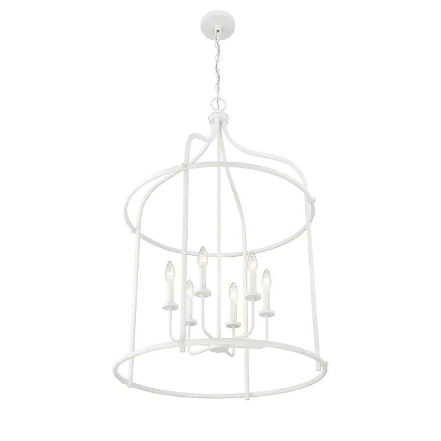 Brookstone Six Light Pendant in Bisque White - Image 5