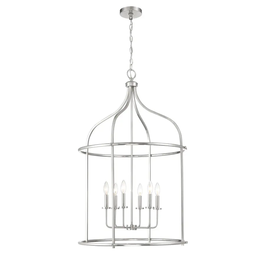 Brookstone 6-Light Pendant in Satin Nickel - Image 1