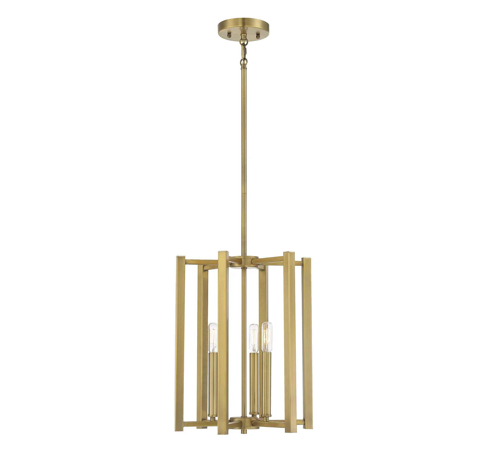 Benson Three Light Pendant in Warm Brass