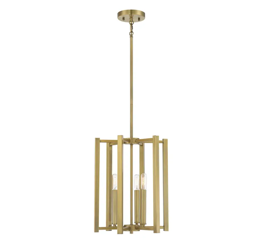 Benson Three Light Pendant in Warm Brass - Image 1