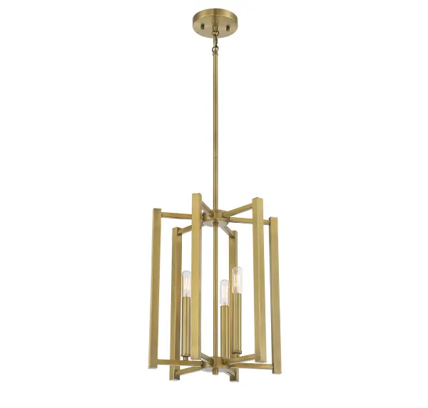 Benson Three Light Pendant in Warm Brass - Image 3