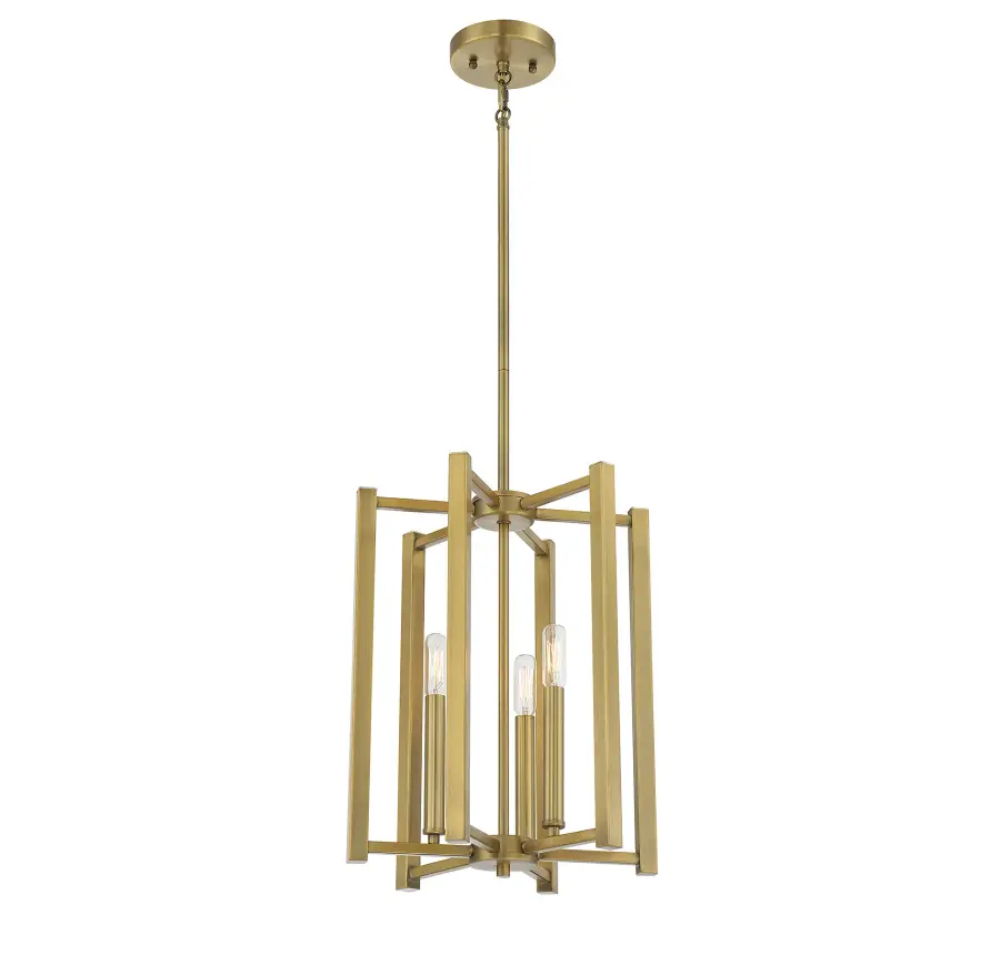 Benson Three Light Pendant in Warm Brass - Image 3